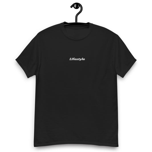 Embroidered "LIFESTYLE" T-Shirt [BLACK]