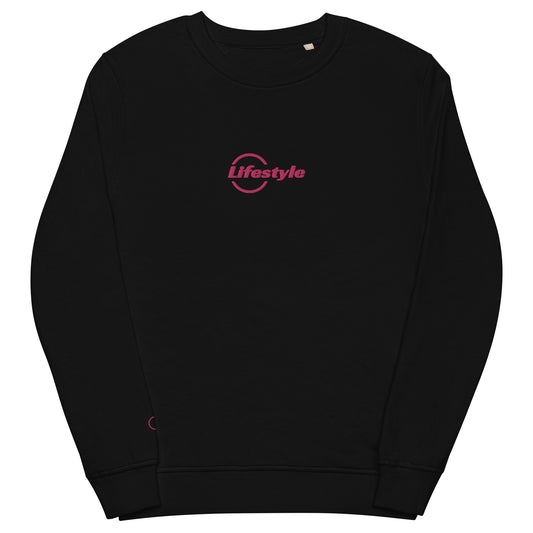 Embroidered "LIFESTYLE" Logo Pink Sweater
